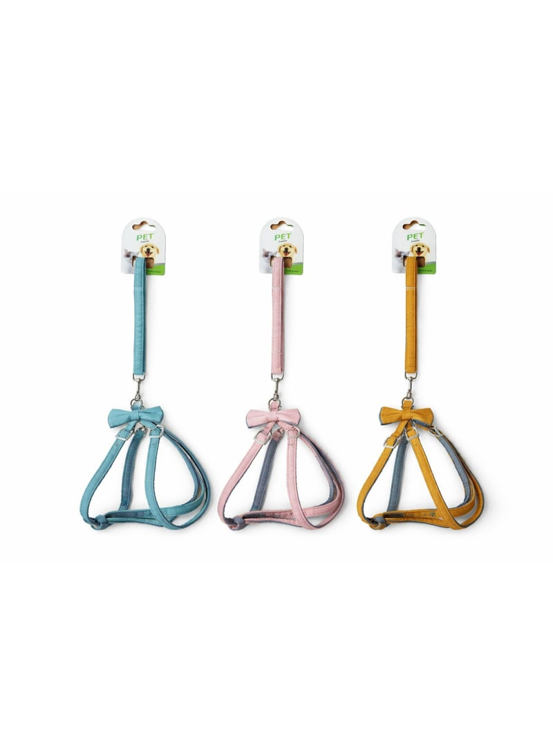 Pet Leash with Decorative Ribbon Bow, Available in Blue, Pink and Orange
